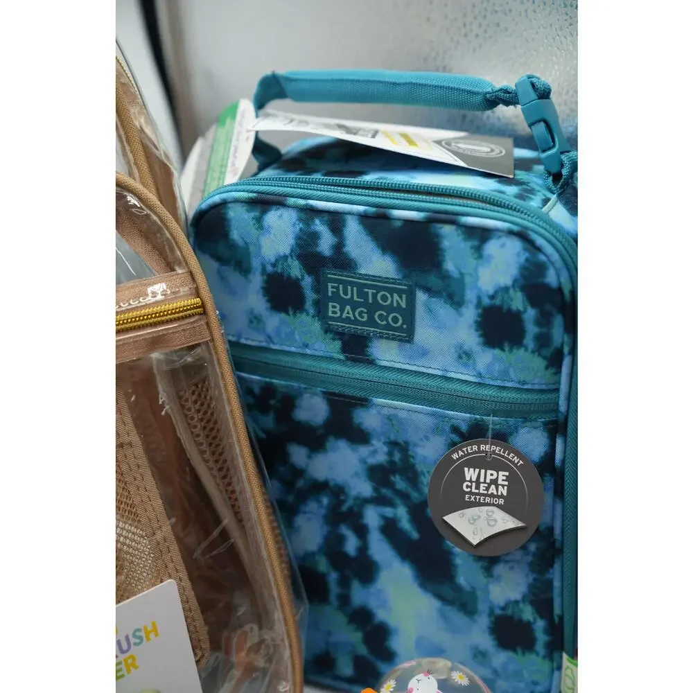 Clear Back-to-School Bundle | Tan Transparent Backpack +‎ Blue Fulton Lunchbox